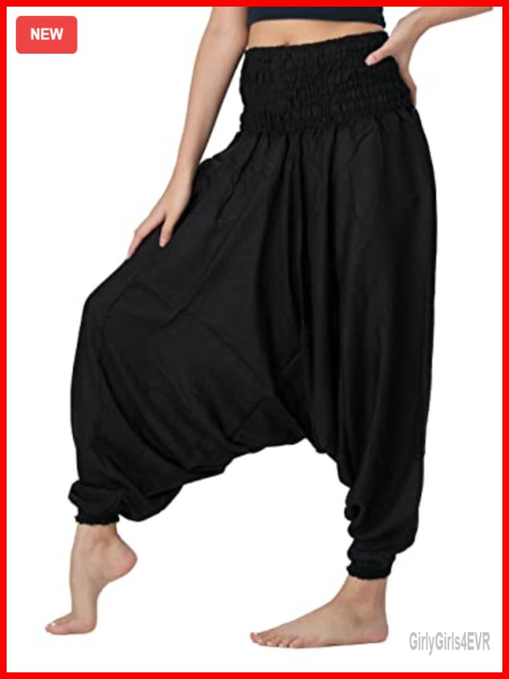 Boho Harem Pants Lightweight Breathable Yoga Beach Flowy One Size